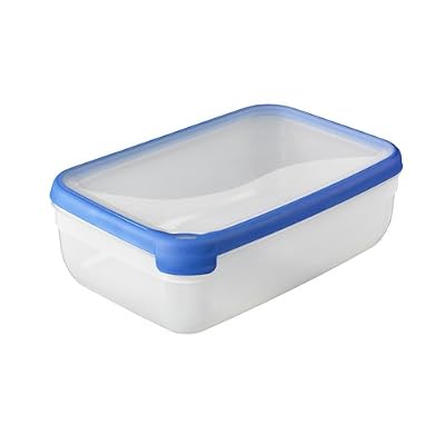 Curver 2044957 New Grand Chef Boîte Fraîcheur Rectangulaire Plastique Transparent/Bleu 4,0 L