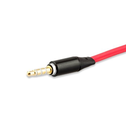 iProtect Ersatzkabel für Monster Beats Dr. Dre 3,5mm Klinkenstecker Verbindungskabel rot - 3