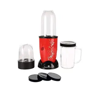 Padmashree  Eco-Series Nutri-Mix Juicer Mixer Grinder Blender , 22000 RPM Mixer-Grinder, Blender, SS Blades, 3 Unbreakable Jars, 2 Detachable Blades,1 Year Warranty, 400 W, 3 Lids , (RED)