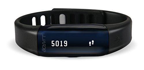 Terraillon Bracelet Connecté Traqueur d'activité Nombre de pas Distance et Calories Brûlées Analyse du Sommeil Bluetooth Activi-T Band Noir