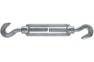 SMART HOUSE GB M6 M8 M10 M12 M14 M20 Heavy Duty Galvanised Turnbuckle Screw Straining Tensioner Hook-Hook (1, M20 x 200mm)