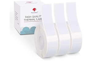 Goknu Etiketten für D30 Etikettiergerät Schwarz auf Weiß 0,55'' x 1,18'' (14mm X 30mm) 630 Etiketten, D30 Thermodruck-Papierband Kompatibel für D30 Portable Bluetooth Label Maker