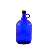 Bouteille en verre carafe à eau bleue 2L avec bouchon à vis