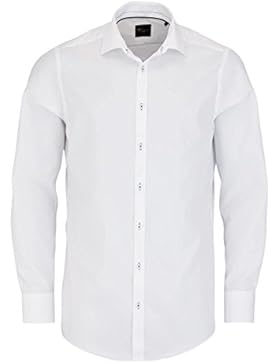 VENTI Slim Fit Hemd Langarm New Kent Kragen Popeline weiß