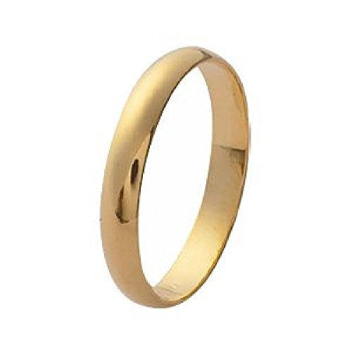 So Chic Joyas - Anillo Alianza 3 mm Chapado Oro 750 Amarillo - Talla 10