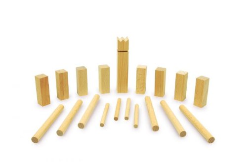 Preisvergleich Produktbild Goki 56745 - Wikingerspiel Mini-KUBB mit Baumwollbeutel