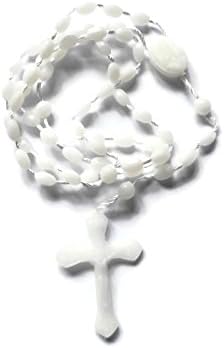 5 x SIMPLE PLASTIC GLOW IN THE DARK CHRISTIAN CATHOLIC PRAYER ROSARY BEADS