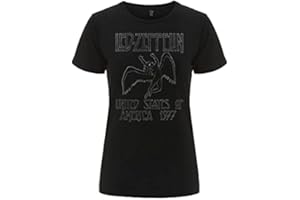 PROBITY Official Led Zeppelin - USA 1977 Black Ladies T Shirt