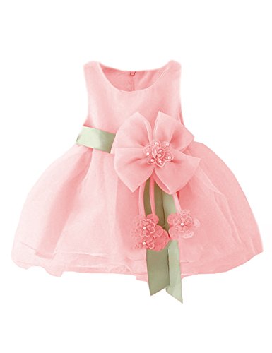 Little Sorrel Baby Girls Chiffon Sleeveless Bowknot Belt Wedding Party Bridesmaid Toddler Dresses Age 6 to 36 Month