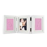 Baby 3 Teiliger Bildrahmen Hand- und Fuß-Abdrücke Kit PINK - 2