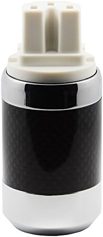 HiFiKing High-End Carbon Fiber Shell Rhodium IEC Plug Connector, Rhodium Plated Contacts, White