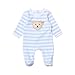 Steiff Unisex Baby Strampler 1/1 Arm Not Applicable Striped Long Sleeve Onesie, Blue (steiff Baby Blue Blue 3023), 0-3 Months (Manufacturer size: 2 mois)