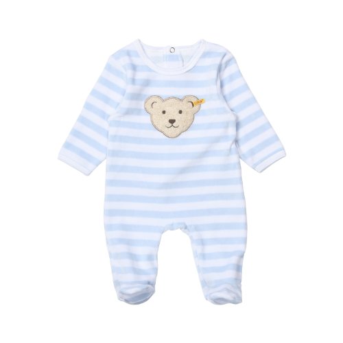 Steiff Unisex Baby Strampler 1/1 Arm Not Applicable Striped Long Sleeve Onesie, Blue (steiff Baby Blue Blue 3023), 0-3 Months (Manufacturer size: 2 mois)
