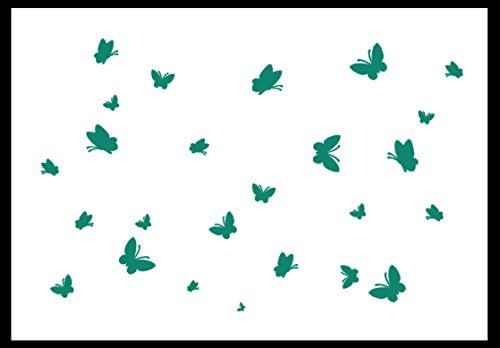 48 Mix Butterfly Children Wall stickers Car Decal/Wall Art Decals 21 Colours (TURQUOISE)