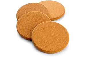 DEFTIMIRC 6Pack Round Cork Trivet 10cm, Cork Coasters Set for Hot Pots, Pans, Kettles and Potted Plants, DIY Art Crafts for Home Wall Decor, 4inch