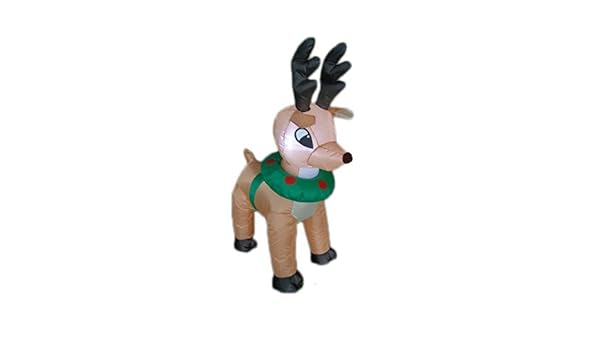 4 Foot Tall Lighted Christmas Inflatable Reindeer Moose Yard
