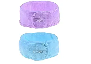 Professional Women's Polycotton Facial Headbands, Facial Band For Women Men, Facial Head Band Adjustable - Pack of 2 (multicolor)