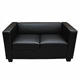 Vielseitig einsetzbar Mendler 2er Sofa Couch Loungesofa Lille ~ Kunstleder, schwarz