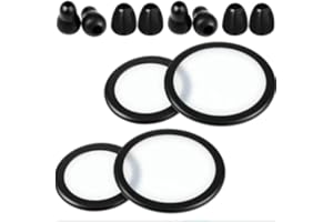 BBTO 2 Sets Adult and Pediatric Stethoscope Replacement Parts - Diaphragms & Silicone Ear Tips - Black