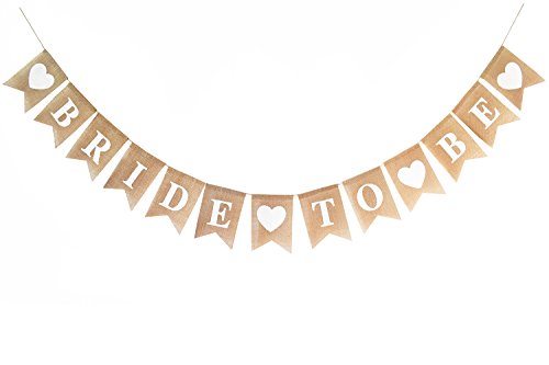 Brcohcoo Burlap BRIDE TO BE Banner, Bridal Shower/Wedding / Engagement/Anniversary Rustic Bunting Garland Decoration Party Décor Supplies