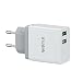 Produktbild IMATEK Ladegerät, TC2102 2-Port USB Ladegerät 18W / DC5V-3.6A Max USB Geräte, für Apple iOS, Android, iPhone 7/6s/6/Plus, iPad, iPod, Galaxy S8/S7/S6/Edge, Note 5, HTC & More Phones, Tablet, Kindle.