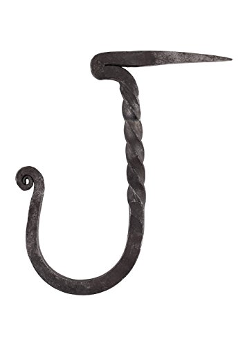 Preisvergleich Produktbild Handgeschmiedeter Wandhaken, handgeschmiedet, mit Nagelende Stahl Gürtelhaken LARP Mittelalter Wikinger