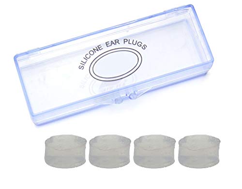 Preisvergleich Produktbild 4 Silikon-Ohrstöpsel zu Schwimmen, weiche Qualität, Schlafhilfe, Geräuschverminderung, mit Aufbewahrungsbox, transparent