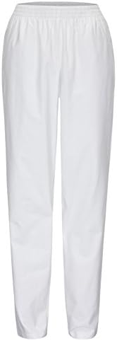DESERMO Nurses Healthcare, Scrub Pants for Hospital, Elastics, 100% Cotton, Comfortable. Available in White and Blue