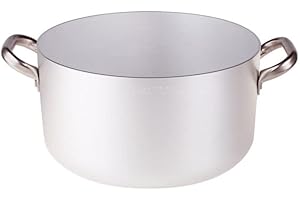 BALDASSARE AGNELLI Pentole Agnelli ALMA10430 Casseruola Alta con Maniglie, Alluminio, Argento, 30 cm