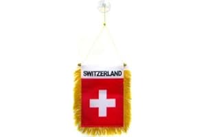 Fanion Suisse 15x10cm - Mini Drapeau helvétique 10 x 15 cm spécial voiture - Bannière - AZ FLAG