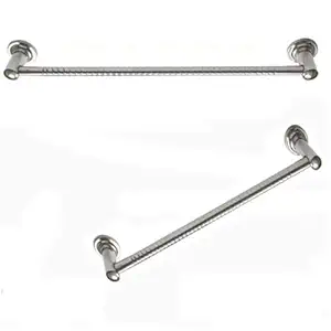 SHRUTI (Nikku) Twisted Stainless Steel Bathroom Towel Rod/Towel Stand/Towel Holder/Towel Rack for Routine use of Bathroom Accessories - 1 Foot Long (1609)