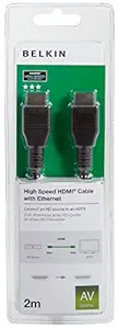 Belkin High Speed HDMI Cable Supports Ethernet, 3D, 4K, 1080p, Audio Return (2 Meter,Black)
