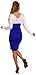 Happy Mama Women's Maternity Bodycon Ruched Dress Fits Bigger Busts Ladies 885p (White / Royal Blue, 12)