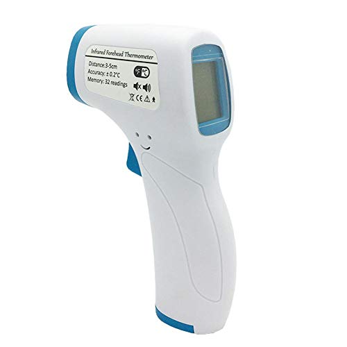 Preisvergleich Produktbild Stirnthermometer, Fieberthermometer Ohrthermometer mit Fieberwarnung, 2 Messmodus, Einheitenumrechnung, für Baby und Kinder LCD Digitalanzeige, Automatischem Ausschalten