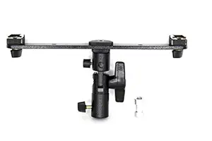 SHOPEE Adjustable Double Flash Bracket Dual Shoe Speedlight Stand Umbrella Holder Light Stand Bracket Mount 1/4