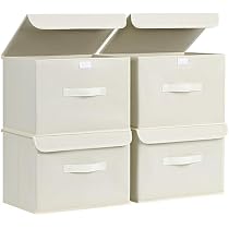 4 Faltbare Aufbewahrungskörbe Aus Leinen – Schwarz, 37x26x20 Cm Für Schrank & Regal