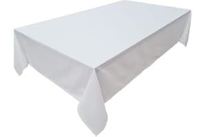 ‎LEMOS HOME Hochwertige Tischdecke Tischwäsche aus 100% Baumwolle Kollektion Konzept, Farbe & Größe wählbar (Tischdecke - 150x300cm, Weiß)