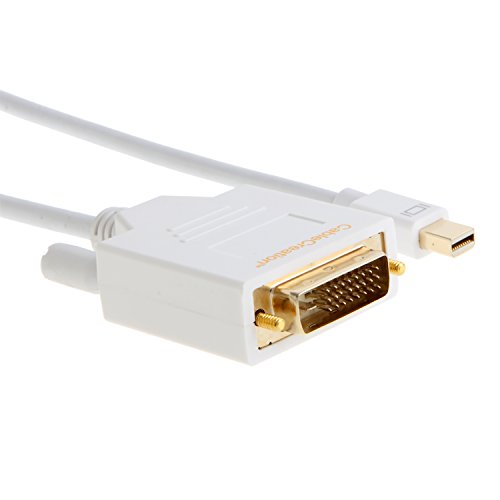 cablecreation (Aktiv) Mini DisplayPort (Thunderbolt Port Kompatibel) zu DVI Kabel für MacBook, iMac & More, 6 ft Weiß (Eyefinity kompatibel) - 2