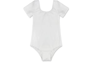 IEFIEL Maillot de Danza Ballet para Niña Manga Corta Leotardo Gimnasia Algodón Body de Clásico Sólido Disfraz de Bailarina 3-16 Años
