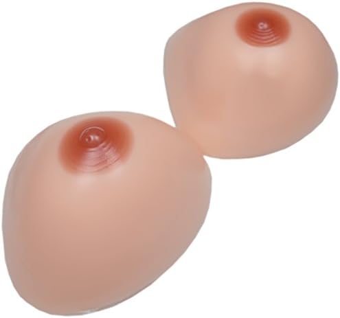 BIONORA Silicone Breast Forms, realistic, Cup F, Triangle shape, approx. 2000 grams/Pair, Size 3XL, with adhesive Layer, as Bra Inserts
