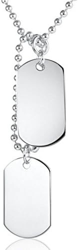 Sterling Silver Gents Double Dog Tags with 24" Chain - Free Engraving