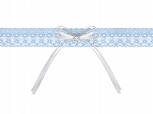 Strumpfband Hochzeit weiße Schleife mit Blume weiß