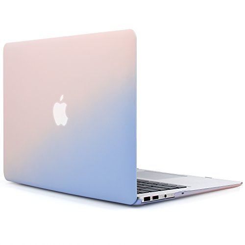 iDOO MacBook Schutzh  lle   Hard Case Cover Laptop H  lle  F  r MacBook Air 13 Zoll  A1369 A1466  - matt  Hellrosa und Babyblau