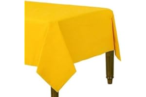 KARRMA LTD. 4 x Yellow Paper Table Cloth 90 x 90cm Disposable Table Cover For All Occasions Baby Shower, Wedding, Birthday, Christmas, Halloween, Easter Party Decorations