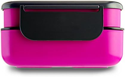 LeOx- Lunch Box Bento Box with Compartment Food Container with cutlery Lunchbox double layer - pink/crimson