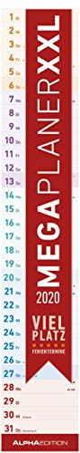 Megaplaner XXL 2020 - Streifenkalender (17,5 x 98) - mit Ferienterminen - viel Platz für Notizen - Streifenplaner - Wandplaner - Küchenkalender