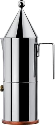 Alessi 90002/6 la Conica Cafetière Espresso en Acier Inoxydable 18/10 avec Fond en Cuivre, 6 Tasses