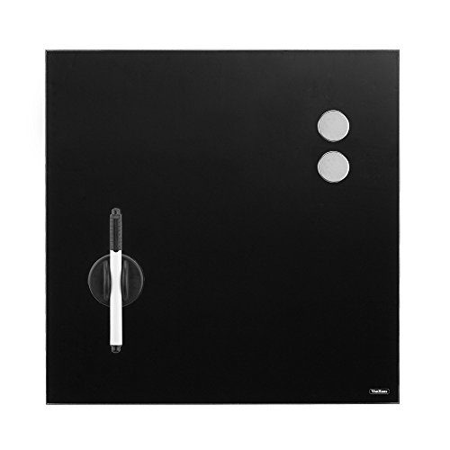 VonHaus Magnetisches Memoboard 350mm x 350mm aus Glass, Pinnwand, Notiztafel mit GRATIS Zubehör – Stift, zwei Stilvolle Magnete und ein Magnetischer Radierer (Schwarz) - 3