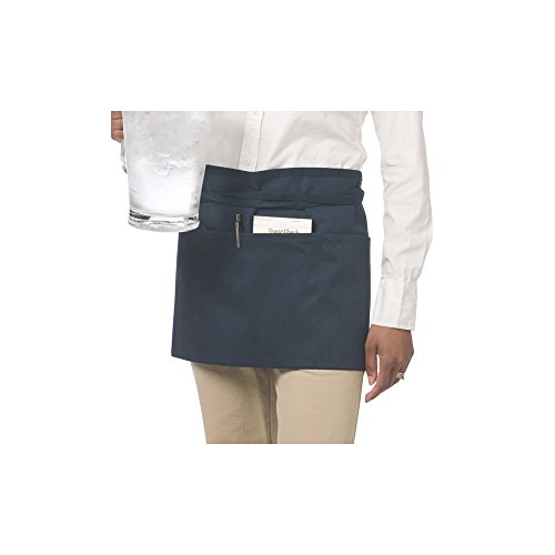 Chef Revival 605WAFH Poly Cotton "Front of the House" Waist Apron, 23 by 12-Inch, Black