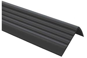 TMW Profiles PVC Bullnose Stair Nosing 40mm × 25mm – Self-Adhesive – Anti-Slip, 1.18m (Black)